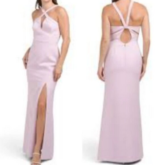 BCBGmaxazria lavender/orchid Evening gown w/ cutout detailing- NWT size 10 - Picture 4 of 6